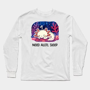 Cute Axolotl Sleeping Long Sleeve T-Shirt